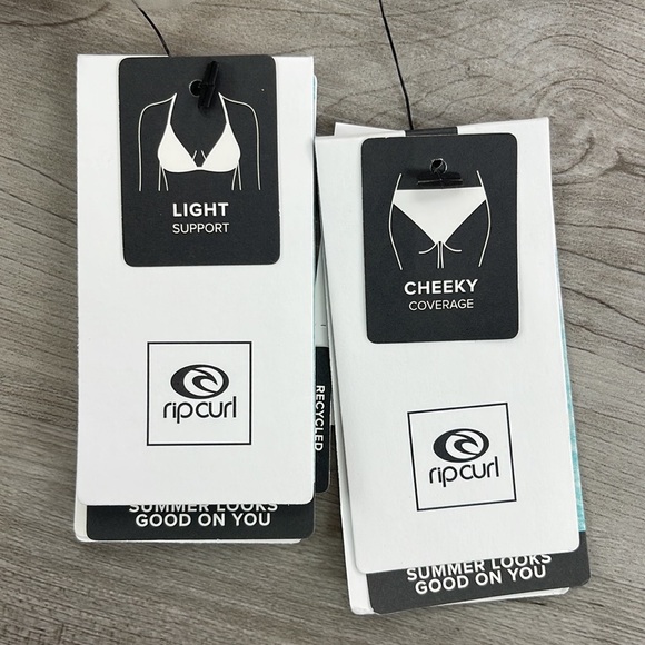 ☀️RIP CURL☀️ SURF TRIP ONE SHOULDER CROP PREMIUM SURF CHEEKY PANT BIKINI SET - Picture 13 of 13